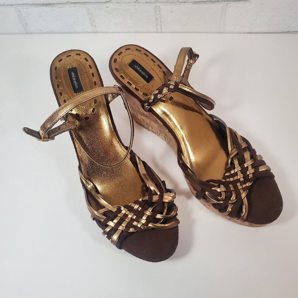 Xhilaration brown and gold wedges - Picture 13 of 13